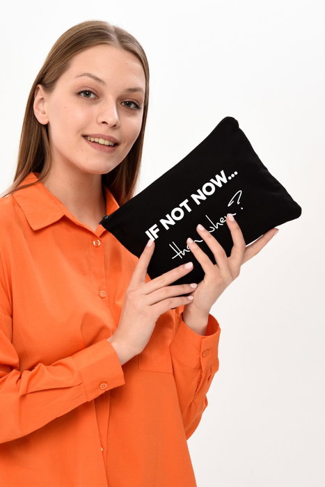 Zoozie Bags 1815 Neceser de Maquillaje Negro de Algodón 100% 25x18 cm